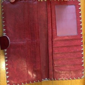 Red leather wallet